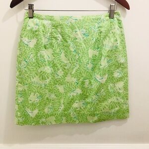 Vintage Lilly Pulitzer Skirt 6 green animals jungle zoo nature